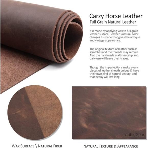 Leather Cell Phone Holster with Belt Clip, Leather Belt Phone Pouch, Universal - Picture 4 of 7